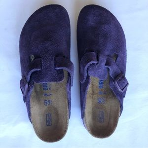 Birkenstock Suede Leather Boston Clog Size 40